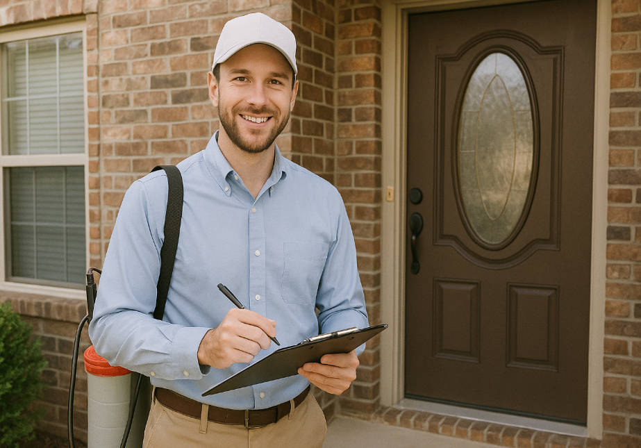 Pest Control in Lafayette, CO service professional treating a home